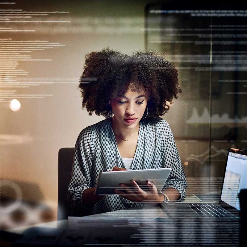 Woman doing system administration