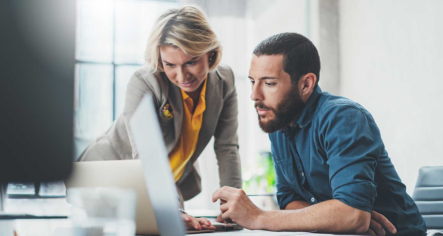 Two workers collaborating